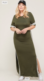 Olive Green Athletic Maxi Dress