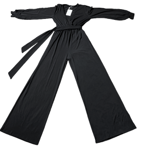 BLACK JUMPSUIT WITH PEEK A BOO SLEEVES